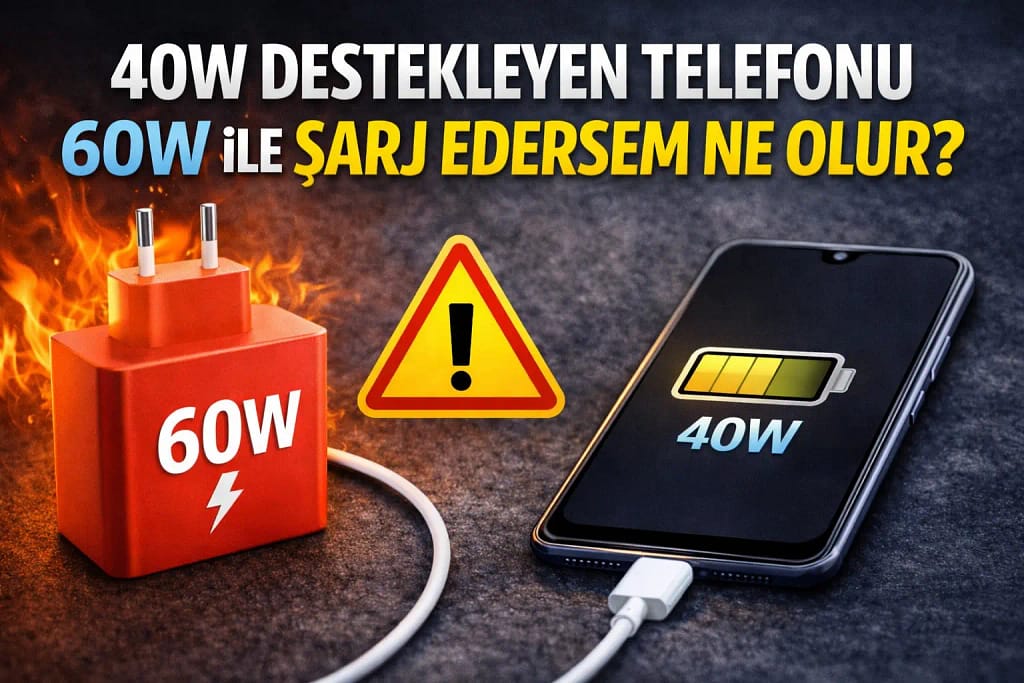 40W Destekleyen Telefonu 60W ile Şarj Edersem Ne Olur?